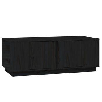 Mesa De Centro De Madera Maciza De Pino Negro 110x50x40 Cm Vidaxl