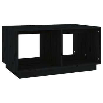 Mesa De Centro Madera Maciza De Pino Negro 80x50x40 Cm Vidaxl