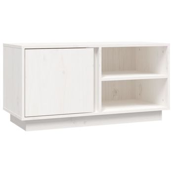 Mueble De Tv Madera Maciza De Pino Blanco 80x35x40,5 Cm Vidaxl