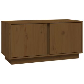 Mueble De Tv Madera Maciza De Pino Marrón Miel 80x35x40,5 Cm Vidaxl