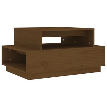 Mesa De Centro Madera Maciza De Pino Marrón Miel 80x55x40,5 Cm Vidaxl