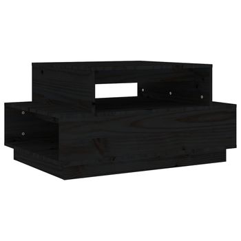 Mesa De Centro Madera Maciza De Pino Negro 80x55x40,5 Cm Vidaxl