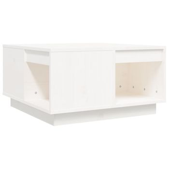 Mesa De Centro De Madera Maciza De Pino Blanco 60x61x32,5 Cm Vidaxl