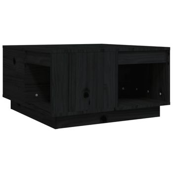 Mesa De Centro De Madera Maciza De Pino Negro 60x61x32,5 Cm Vidaxl