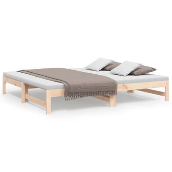 Sofá Cama Extraíble Madera Maciza De Pino 2x(75x190) Cm Vidaxl