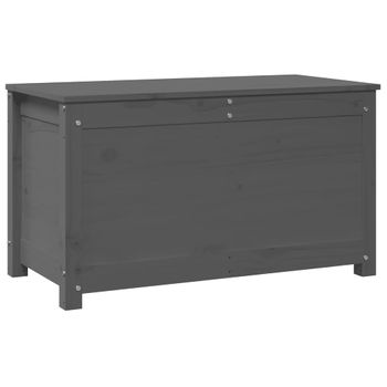 Caja De Almacenaje Madera Maciza De Pino Gris 80x40x45,5 Cm Vidaxl