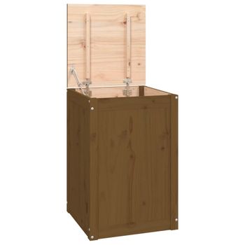 Baúl Para Colada Madera Maciza Pino Marrón Miel 44x44x66 Cm Vidaxl