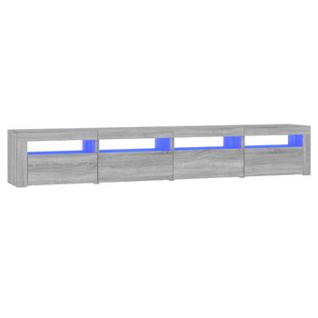 Mueble De Tv Con Luces Led Gris Sonoma 240x35x40 Cm Vidaxl