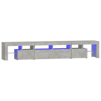 Mueble De Tv Con Luces Led Gris Hormigón 230x36,5x40 Cm Vidaxl