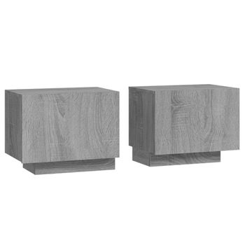 Mesita De Noche Madera Contrachapada Gris Sonoma 100x35x40 Cm Vidaxl