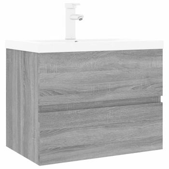 Mueble De Baño Con Lavabo Madera Contrachapada Gris Sonoma Vidaxl