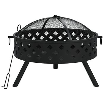 Brasero Exterior para Patio Jardín Terraza Hoguera Decorativo Cuenco para  el Fuego con Patas Metal 29 x 46 x 40 cm Negro