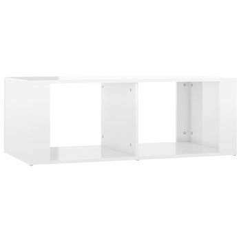 Mesa De Centro Madera Contrachapada Blanco Brillo 100x50x36 Cm Vidaxl