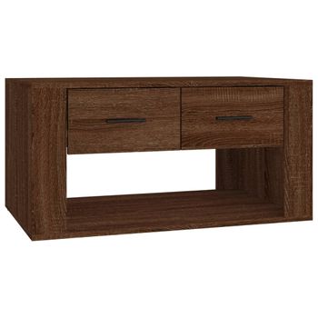 Mesa De Centro Madera Contrachapada Roble Marrón 80x50x40 Cm Vidaxl