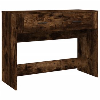 Mesa Consola Madera Contrachapada Roble Ahumado 100x39x75 Cm Vidaxl