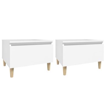 Mesas Auxiliares 2 Uds Madera Contrachapada Blanco 50x46x35 Cm Vidaxl