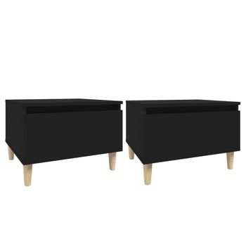 Mesas Auxiliares 2 Uds Madera Contrachapada Negro 50x46x35 Cm Vidaxl