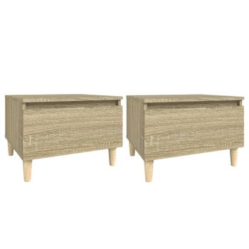 Mesas Auxiliares 2 Uds Madera Roble Sonoma 50x46x35 Cm Vidaxl