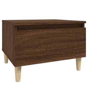 Mesa Auxiliar Madera Contrachapada Roble Marrón 50x46x35 Cm Vidaxl