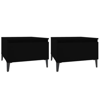 Mesas Auxiliares 2 Uds Madera Contrachapada Negro 50x46x35 Cm Vidaxl