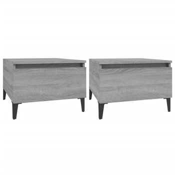 Mesas Auxiliares 2 Uds Contrachapada Gris Sonoma 50x46x35 Cm Vidaxl