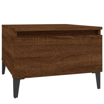 Mesa Auxiliar Madera Contrachapada Roble Marrón 50x46x35 Cm Vidaxl