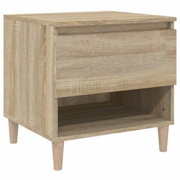 Mesita De Noche Madera Contrachapada Roble Sonoma 50x46x50 Cm Vidaxl