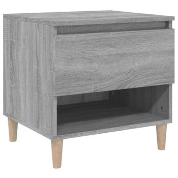 Mesita De Noche Madera Contrachapada Gris Sonoma 50x46x50 Cm Vidaxl