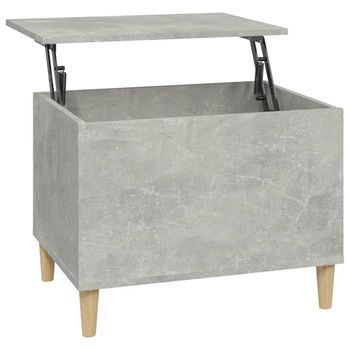 Mesa De Centro Madera Contrachapada Gris Hormigón 60x44,5x45 Cm Vidaxl