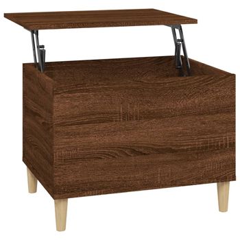 Mesa De Centro Madera Contrachapada Roble Marrón 60x44,5x45 Cm Vidaxl