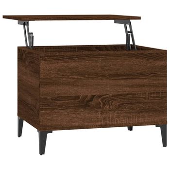 Mesa De Centro Madera Contrachapada Roble Marrón 60x44,5x45 Cm Vidaxl