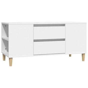 Mueble Para Tv Madera Contrachapada Blanco 102x44,5x50 Cm Vidaxl