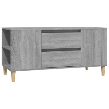 Mueble De Tv Madera Contrachapada Gris Sonoma 102x44,5x50 Cm Vidaxl