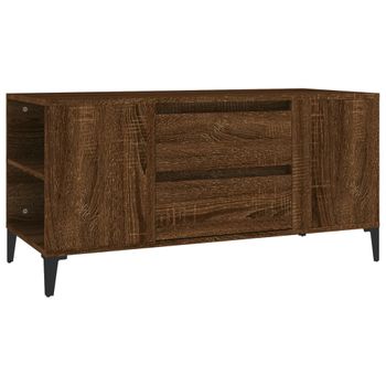 Mueble Para Tv Madera Contrachapada Marrón Roble 102x44,5x50 Cm Vidaxl