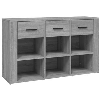 Aparador De Madera Contrachapada Gris Sonoma 100x30x59,5 Cm Vidaxl