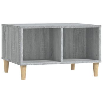 Mesa De Centro Madera Contrachapada Gris Sonoma 60x50x36,5 Cm Vidaxl