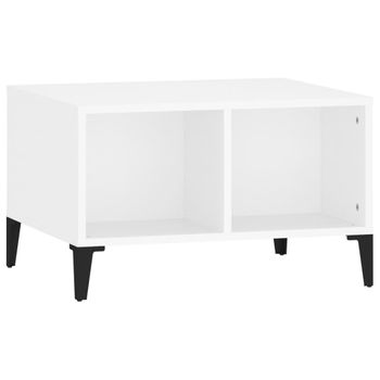 Mesa De Centro Madera Contrachapada Blanco 60x50x36,5 Cm Vidaxl