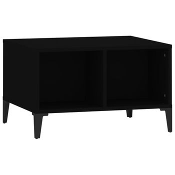 Mesa De Centro Madera Contrachapada Negro 60x50x36,5 Cm Vidaxl