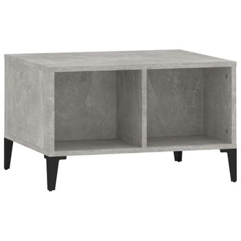 Mesa De Centro Madera Contrachapada Gris Hormigón 60x50x36,5 Cm Vidaxl