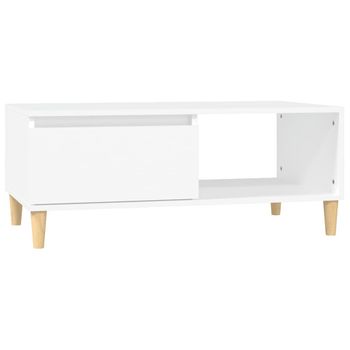 Mesa De Centro Madera Contrachapada Blanco 90x50x36,5 Cm Vidaxl