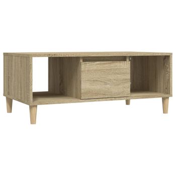 Mesa De Centro Madera Contrachapada Roble Sonoma 90x50x36,5 Cm Vidaxl