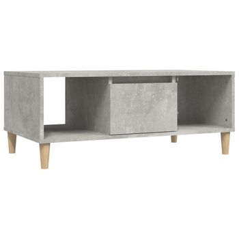 Mesa De Centro Madera Contrachapada Gris Hormigón 90x50x36,5 Cm Vidaxl