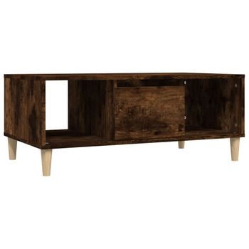 Mesa De Centro Madera Contrachapada Roble Ahumado 90x50x36,5 Cm Vidaxl