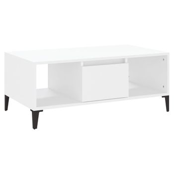 Mesa De Centro Madera Contrachapada Blanco 90x50x36,5 Cm Vidaxl