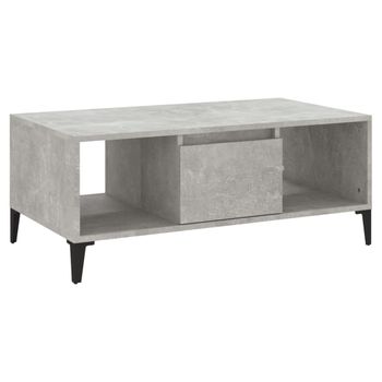 Mesa De Centro Madera Contrachapada Gris Hormigón 90x50x36,5 Cm Vidaxl