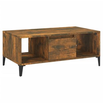 Mesa De Centro Madera Contrachapada Roble Ahumado 90x50x36,5 Cm Vidaxl