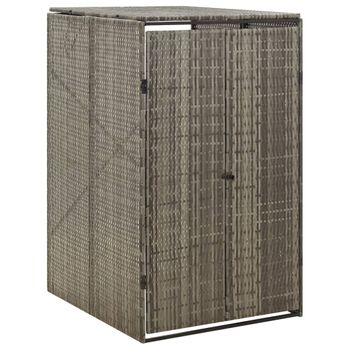 Cobertizo Para Contenedor De Basura Ratán Pe Gris 70x80x117 Cm Vidaxl