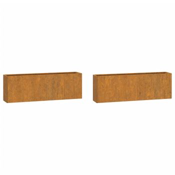 Jardineras De Pared 2 Uds Acero Corten Oxidado 53x10x17 Cm Vidaxl