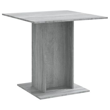 Mesa De Comedor Madera Contrachapada Gris Sonoma 80x80x75 Cm Vidaxl