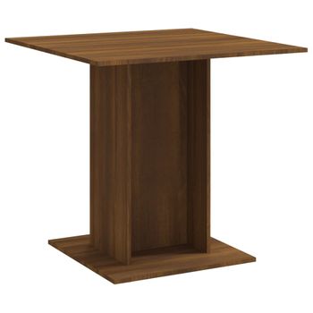 Mesa De Comedor Madera Contrachapada Roble Marrón 80x80x75 Cm Vidaxl